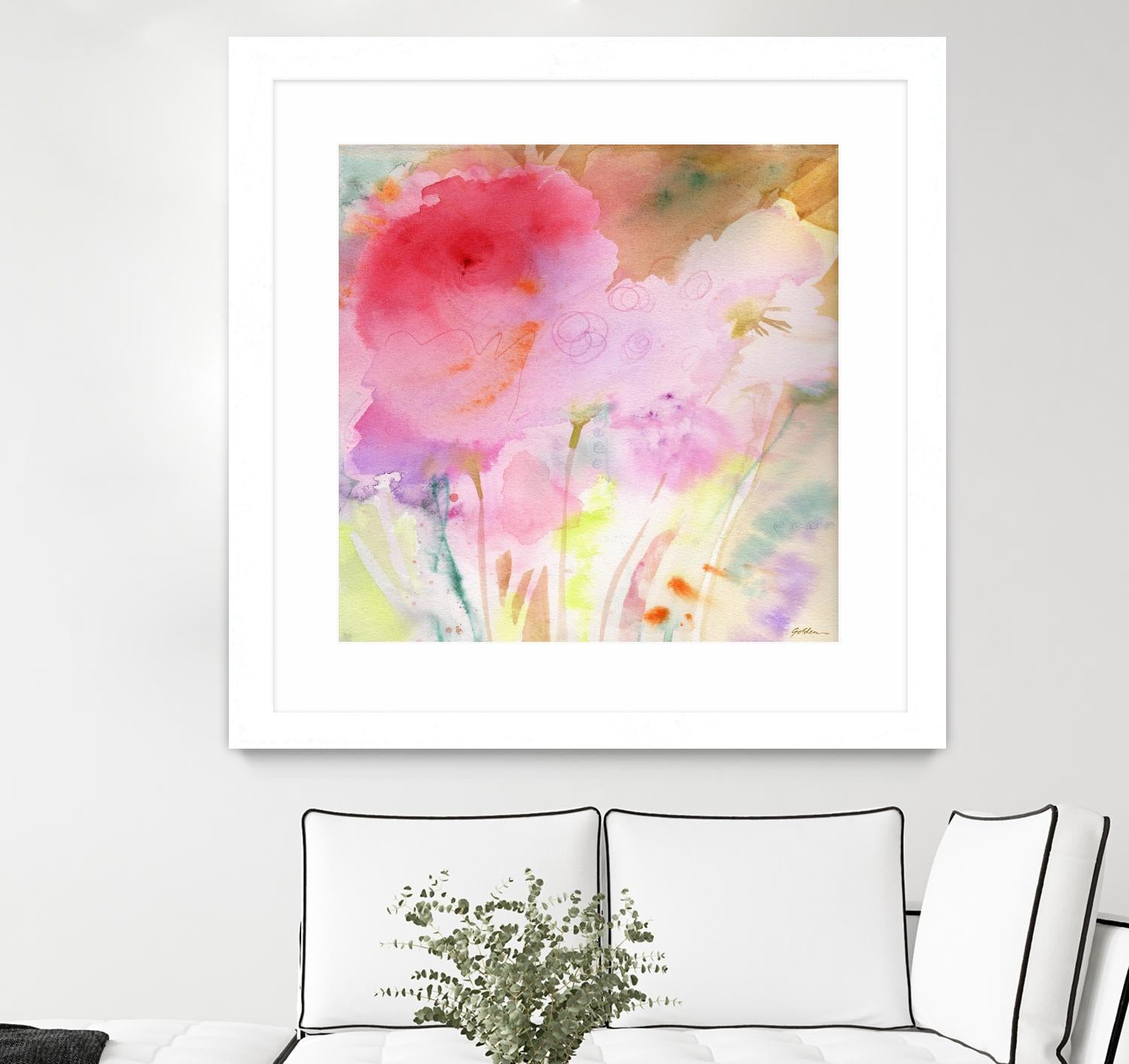 Pink Whisper by Sheila Golden on GIANT ART - multicolor contemporary; floral/still life; abstracts