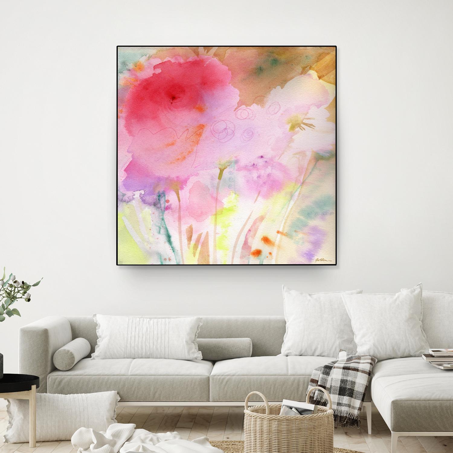 Pink Whisper by Sheila Golden on GIANT ART - multicolor contemporary; floral/still life; abstracts