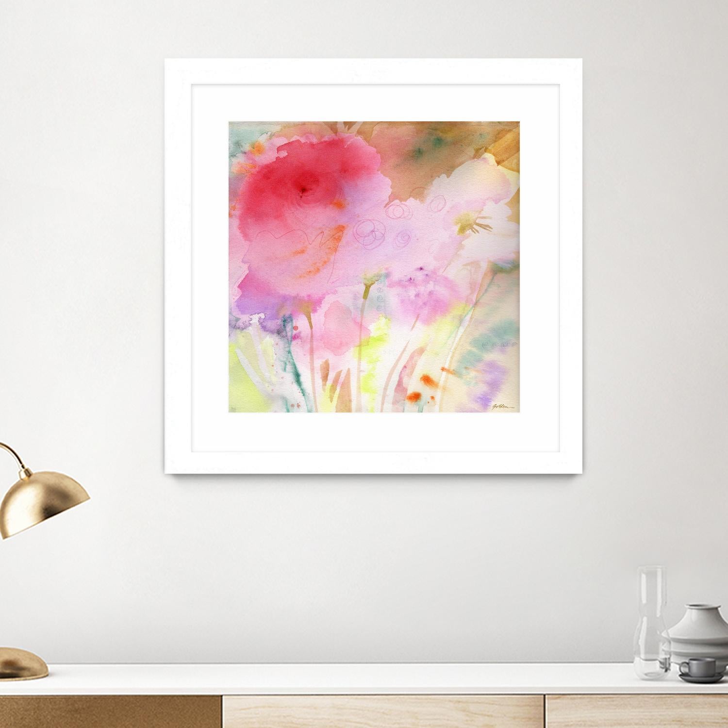 Pink Whisper by Sheila Golden on GIANT ART - multicolor contemporary; floral/still life; abstracts