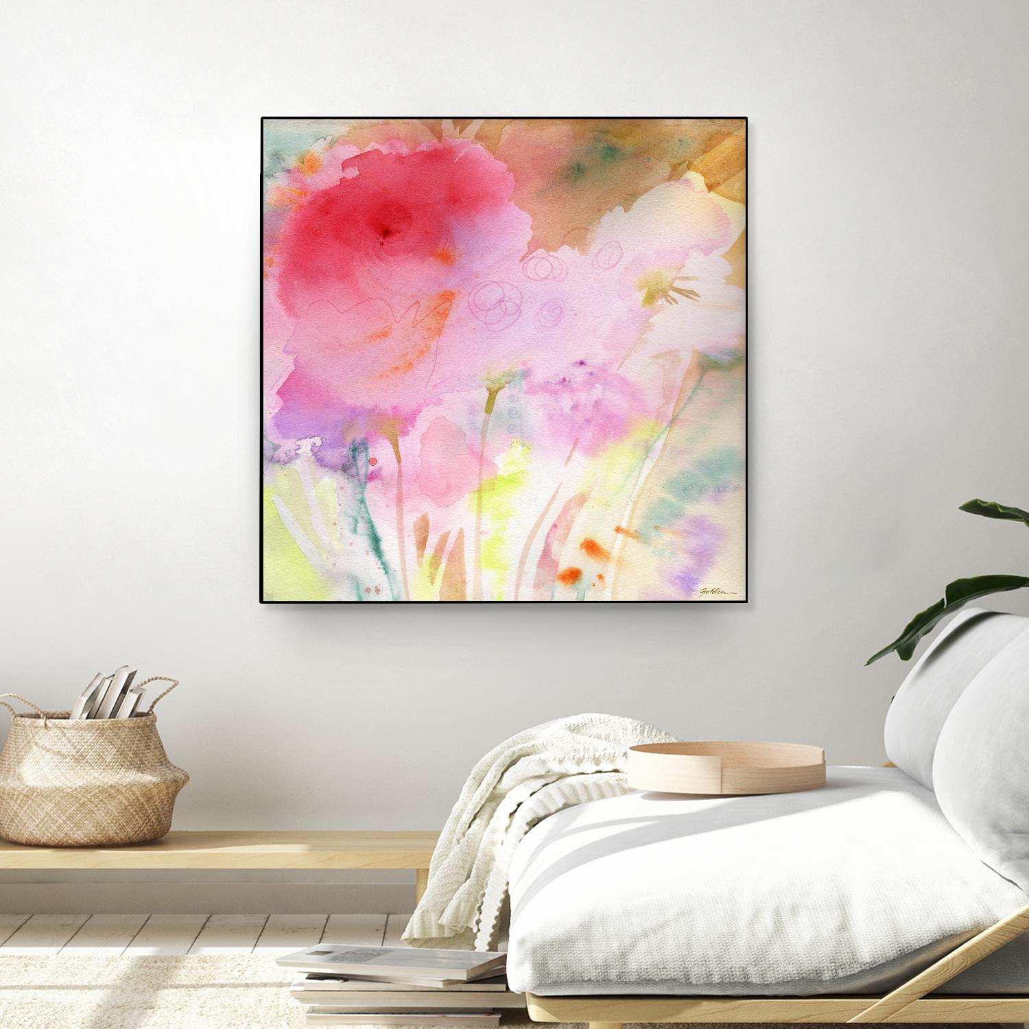 Pink Whisper by Sheila Golden on GIANT ART - multicolor contemporary; floral/still life; abstracts