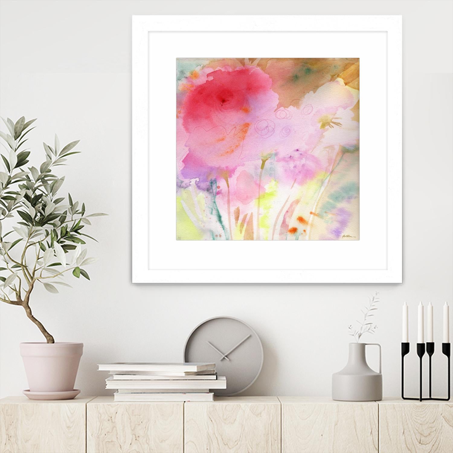 Pink Whisper by Sheila Golden on GIANT ART - multicolor contemporary; floral/still life; abstracts