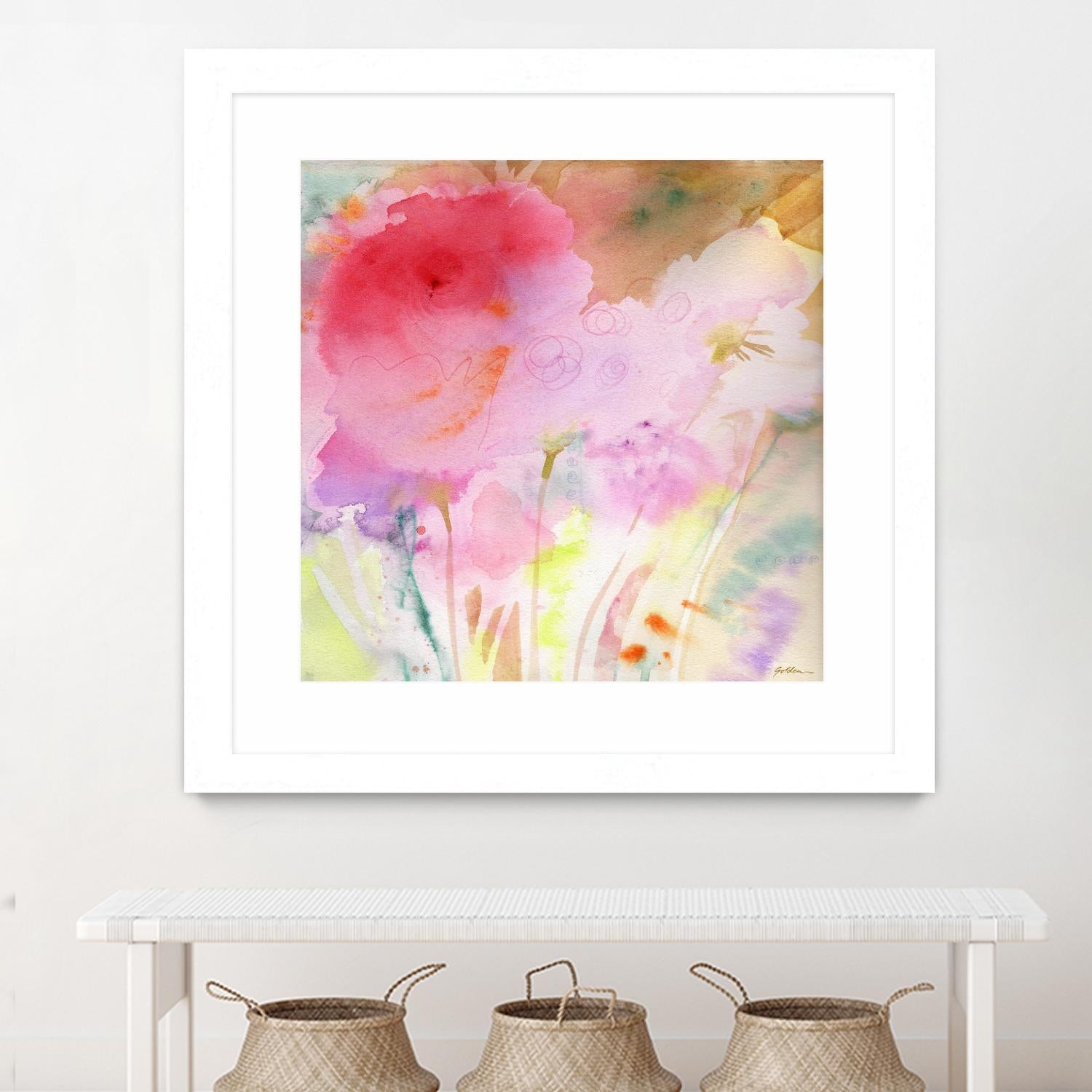 Pink Whisper by Sheila Golden on GIANT ART - multicolor contemporary; floral/still life; abstracts