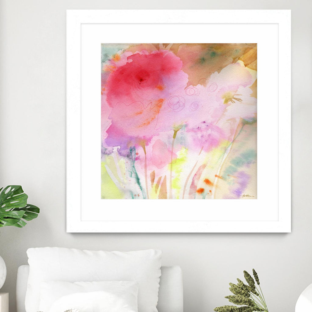 Pink Whisper by Sheila Golden on GIANT ART - multicolor contemporary; floral/still life; abstracts