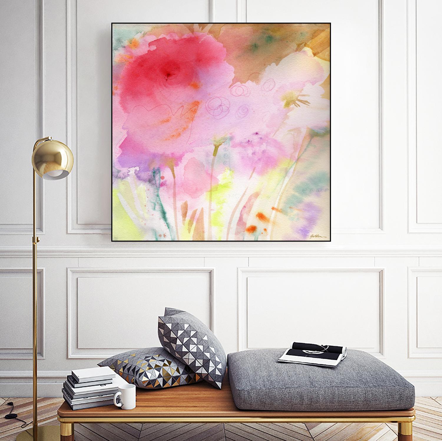 Pink Whisper by Sheila Golden on GIANT ART - multicolor contemporary; floral/still life; abstracts