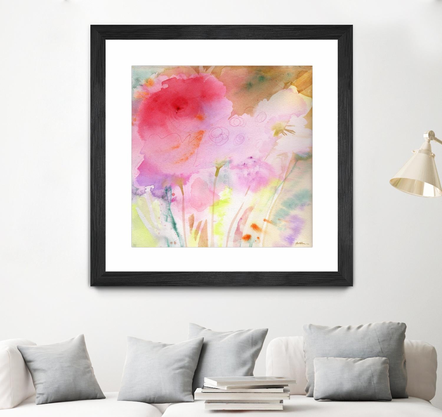 Pink Whisper by Sheila Golden on GIANT ART - multicolor contemporary; floral/still life; abstracts
