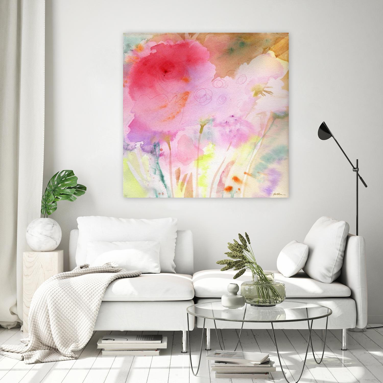 Pink Whisper by Sheila Golden on GIANT ART - multicolor contemporary; floral/still life; abstracts