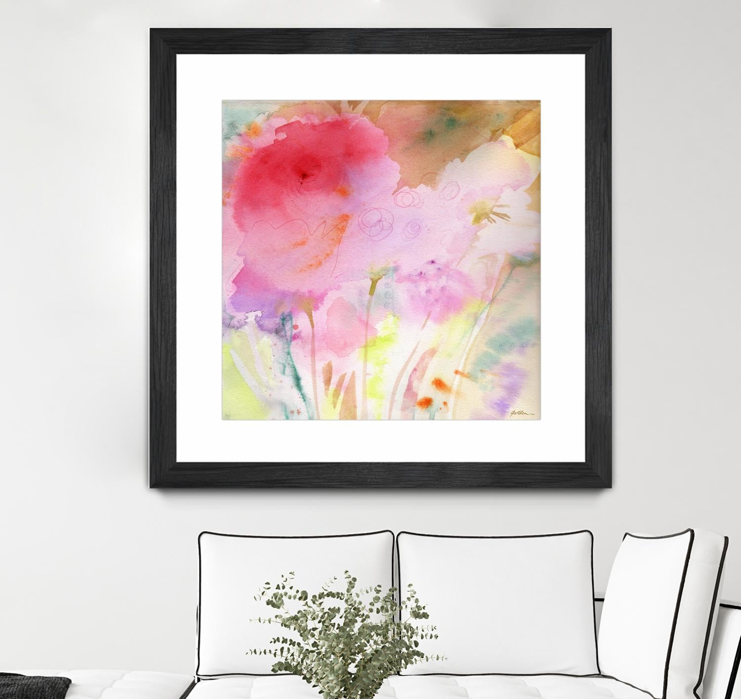 Pink Whisper by Sheila Golden on GIANT ART - multicolor contemporary; floral/still life; abstracts