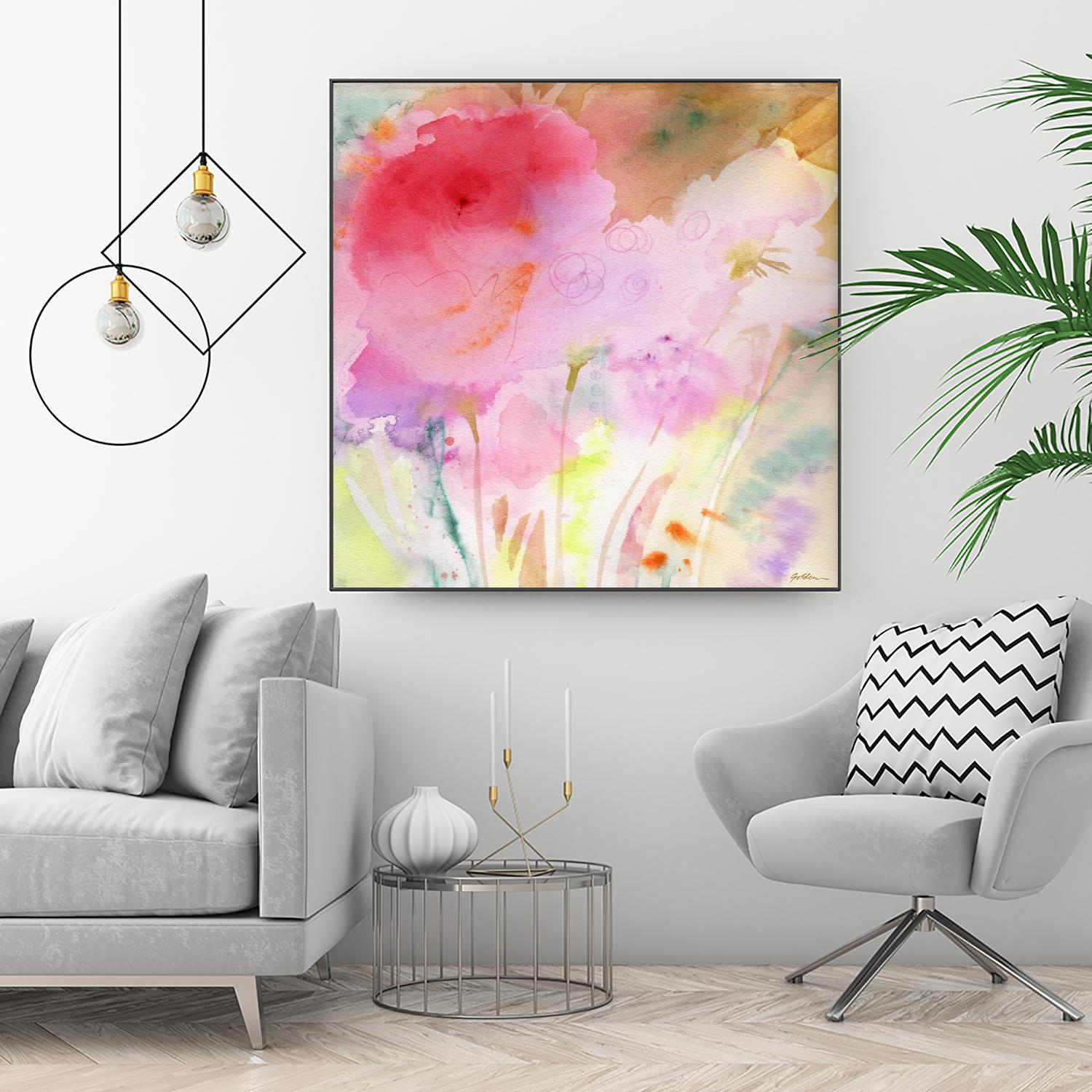 Pink Whisper by Sheila Golden on GIANT ART - multicolor contemporary; floral/still life; abstracts