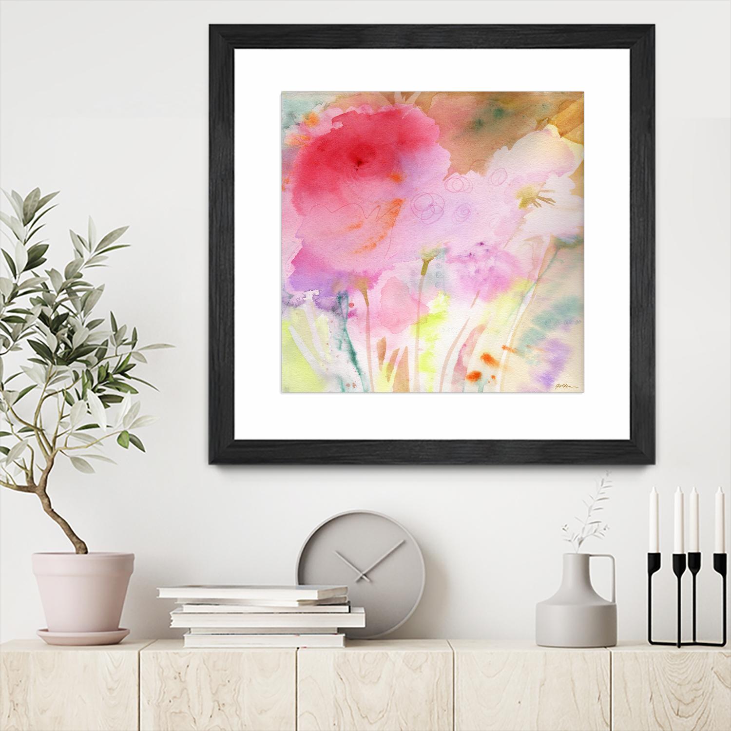 Pink Whisper by Sheila Golden on GIANT ART - multicolor contemporary; floral/still life; abstracts