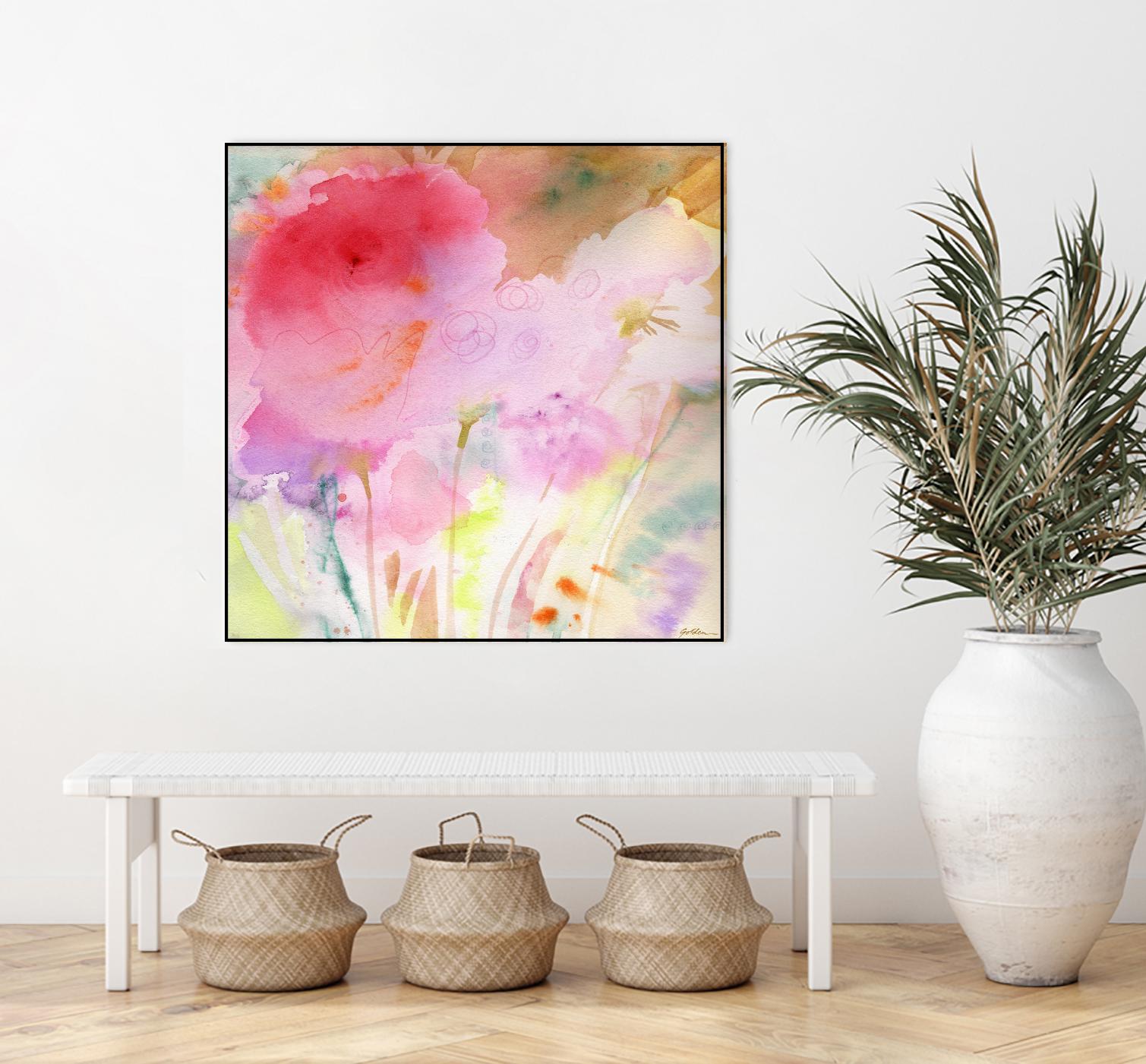 Pink Whisper by Sheila Golden on GIANT ART - multicolor contemporary; floral/still life; abstracts