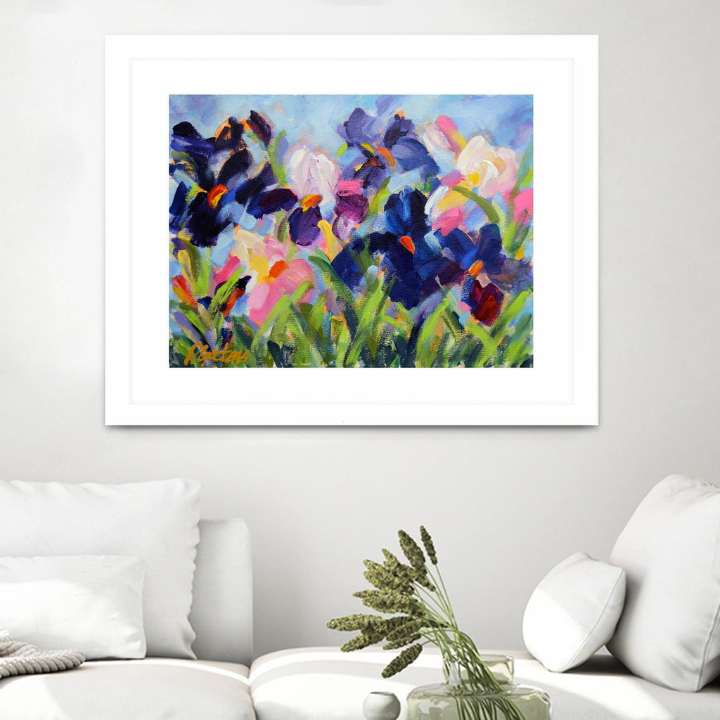 The Iris Show by Pamela Gatens on GIANT ART - multicolor floral/still life; contemporary