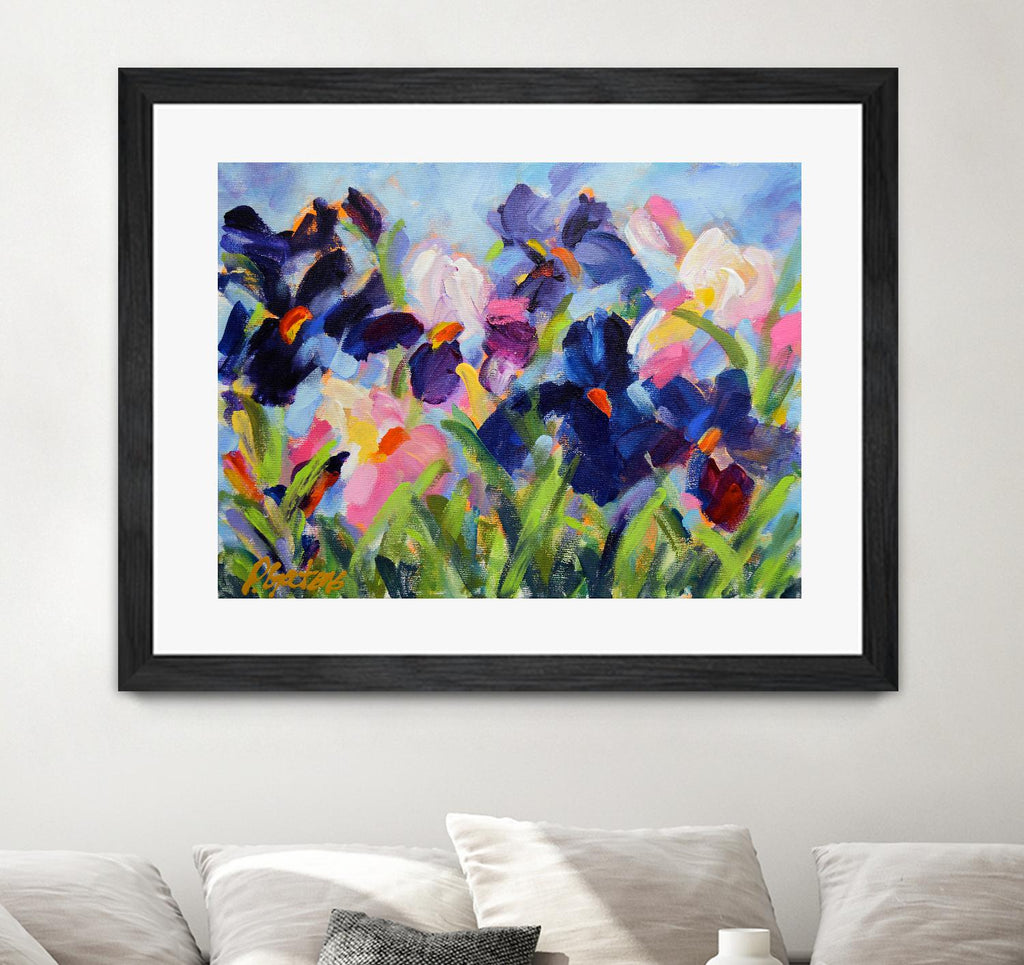 The Iris Show by Pamela Gatens on GIANT ART - multicolor floral/still life; contemporary
