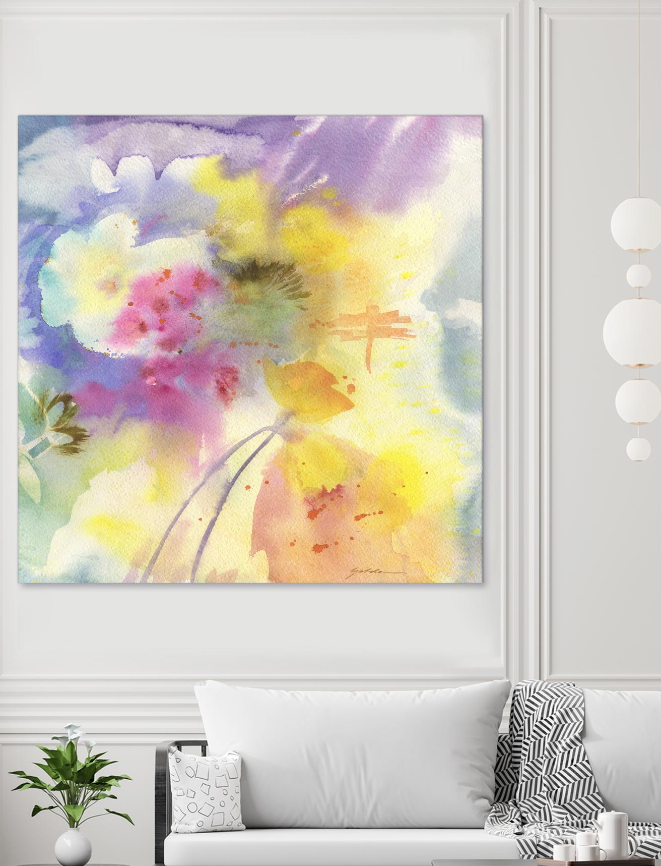 Dragonfly by Sheila Golden on GIANT ART - multicolor floral/still life; contemporary