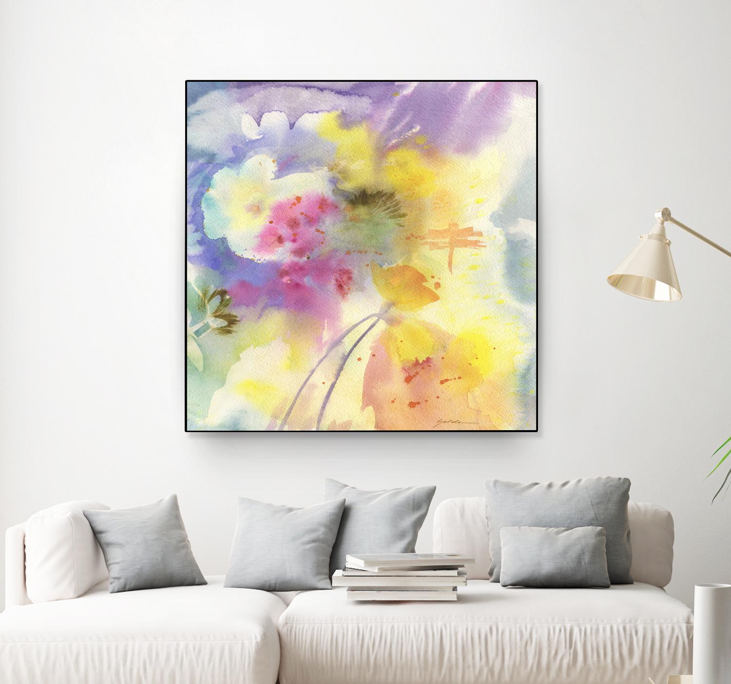 Dragonfly by Sheila Golden on GIANT ART - multicolor floral/still life; contemporary