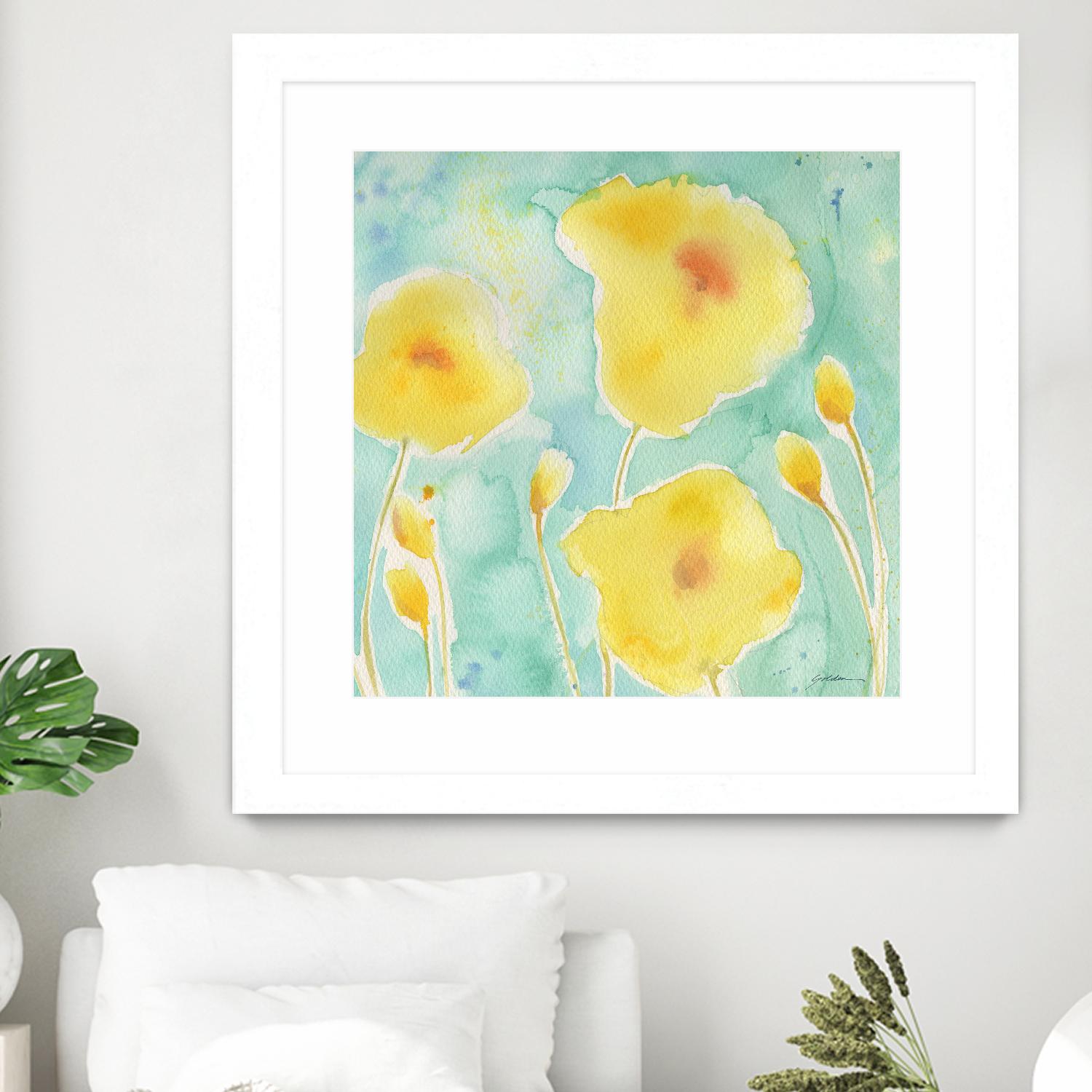 Summer Rain #3 by Sheila Golden on GIANT ART - multicolor floral/still life; contemporary