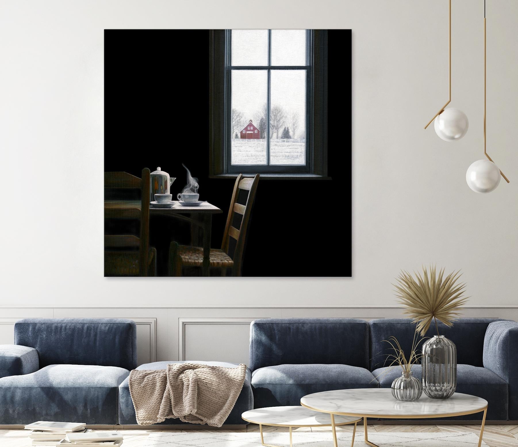 Pause by Karen Hollingsworth on GIANT ART - multi floral/still life, landscapes, chairs, coffee, farms, interiors, snow, winter, country/rural