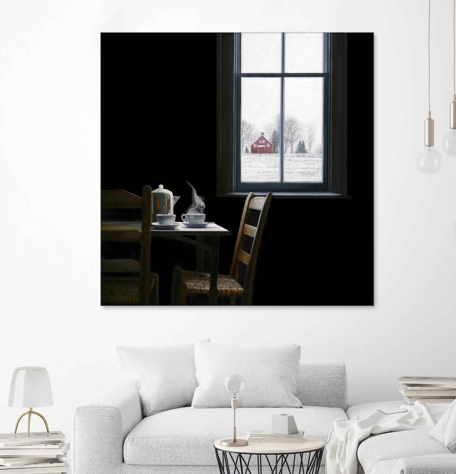 Pause by Karen Hollingsworth on GIANT ART - multi floral/still life, landscapes, chairs, coffee, farms, interiors, snow, winter, country/rural