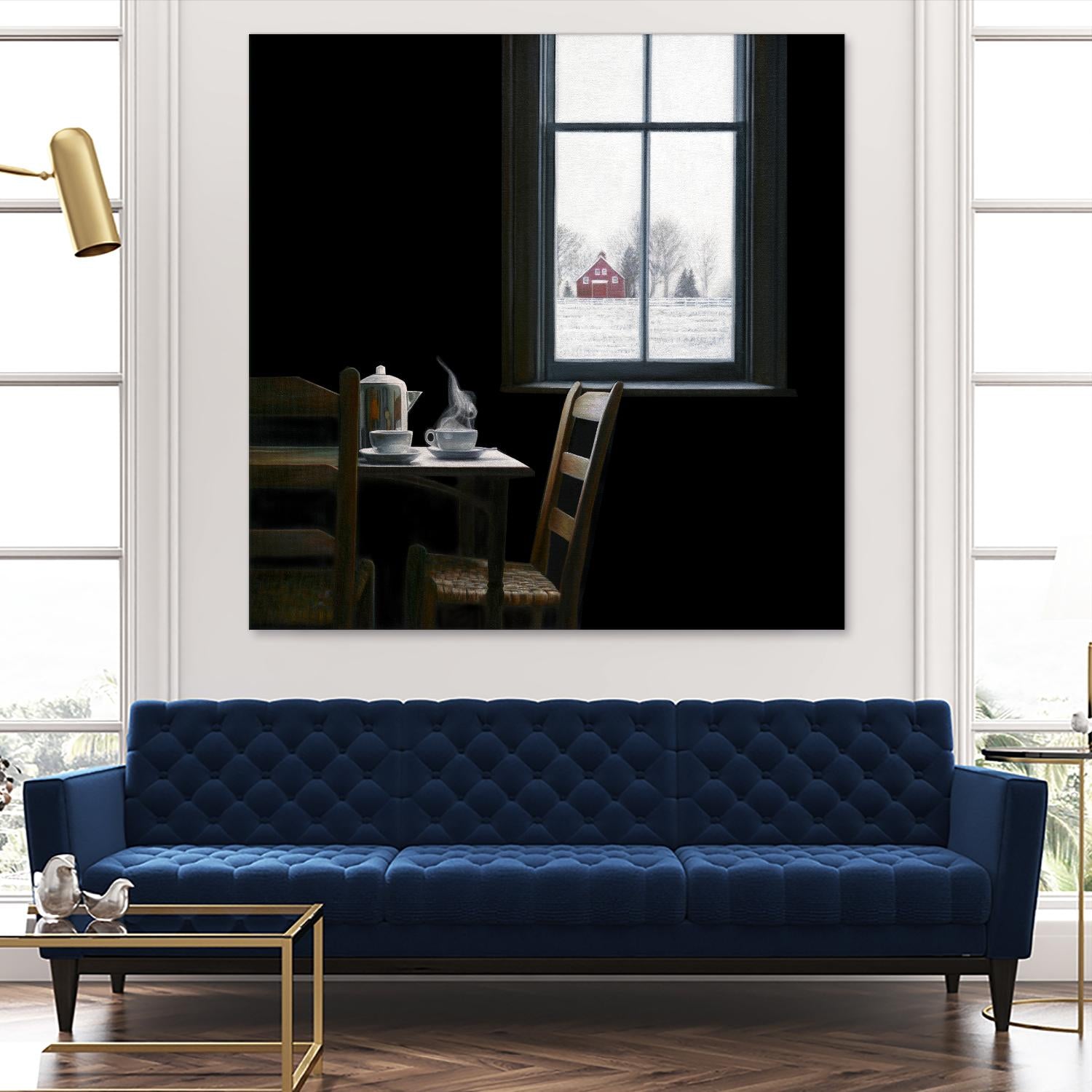 Pause by Karen Hollingsworth on GIANT ART - multi floral/still life, landscapes, chairs, coffee, farms, interiors, snow, winter, country/rural