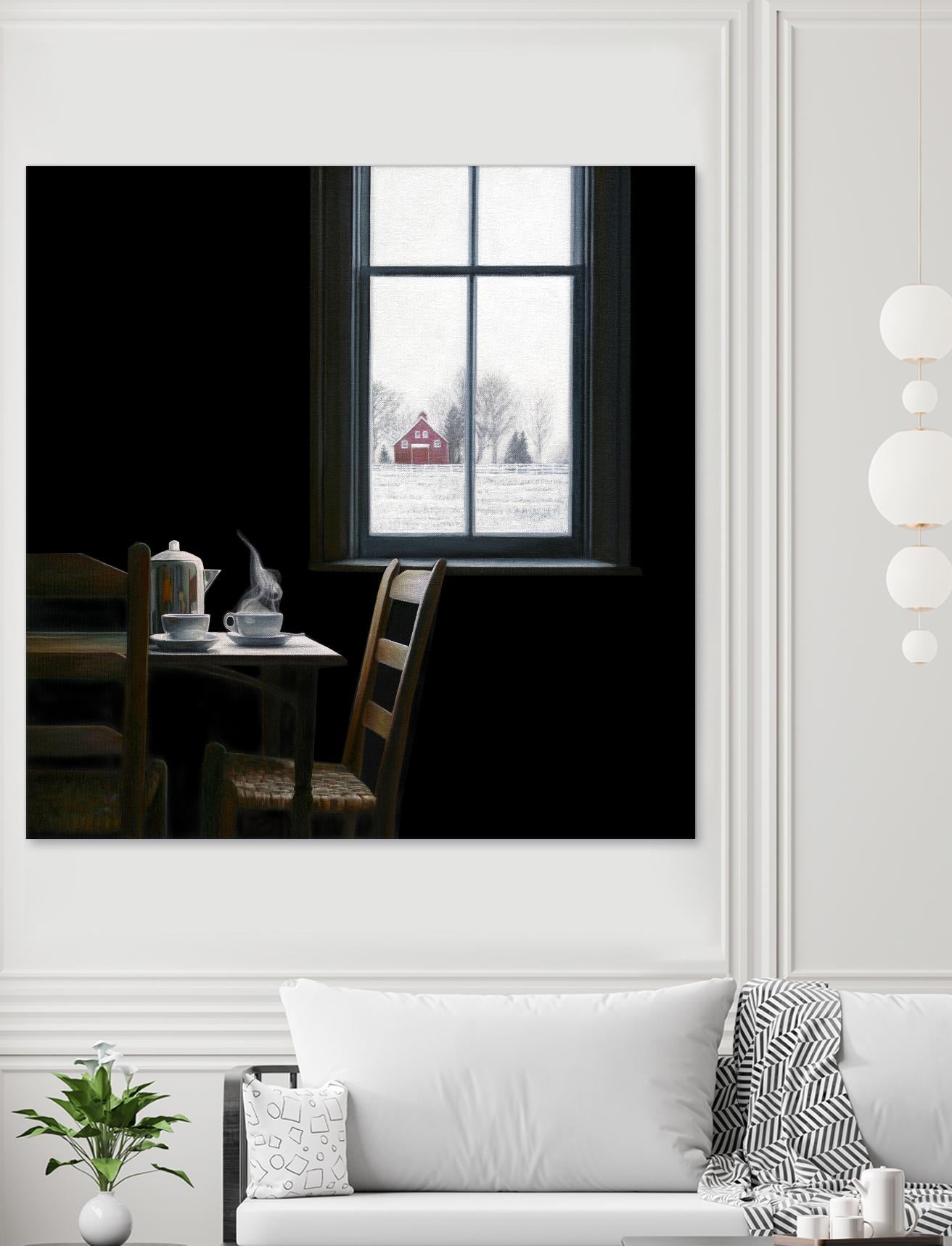 Pause by Karen Hollingsworth on GIANT ART - multi floral/still life, landscapes, chairs, coffee, farms, interiors, snow, winter, country/rural