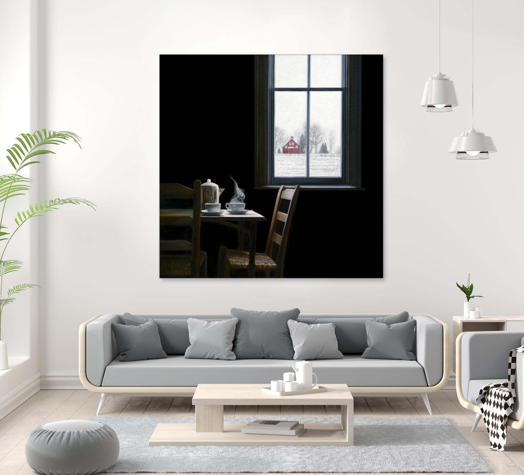 Pause by Karen Hollingsworth on GIANT ART - multi floral/still life, landscapes, chairs, coffee, farms, interiors, snow, winter, country/rural