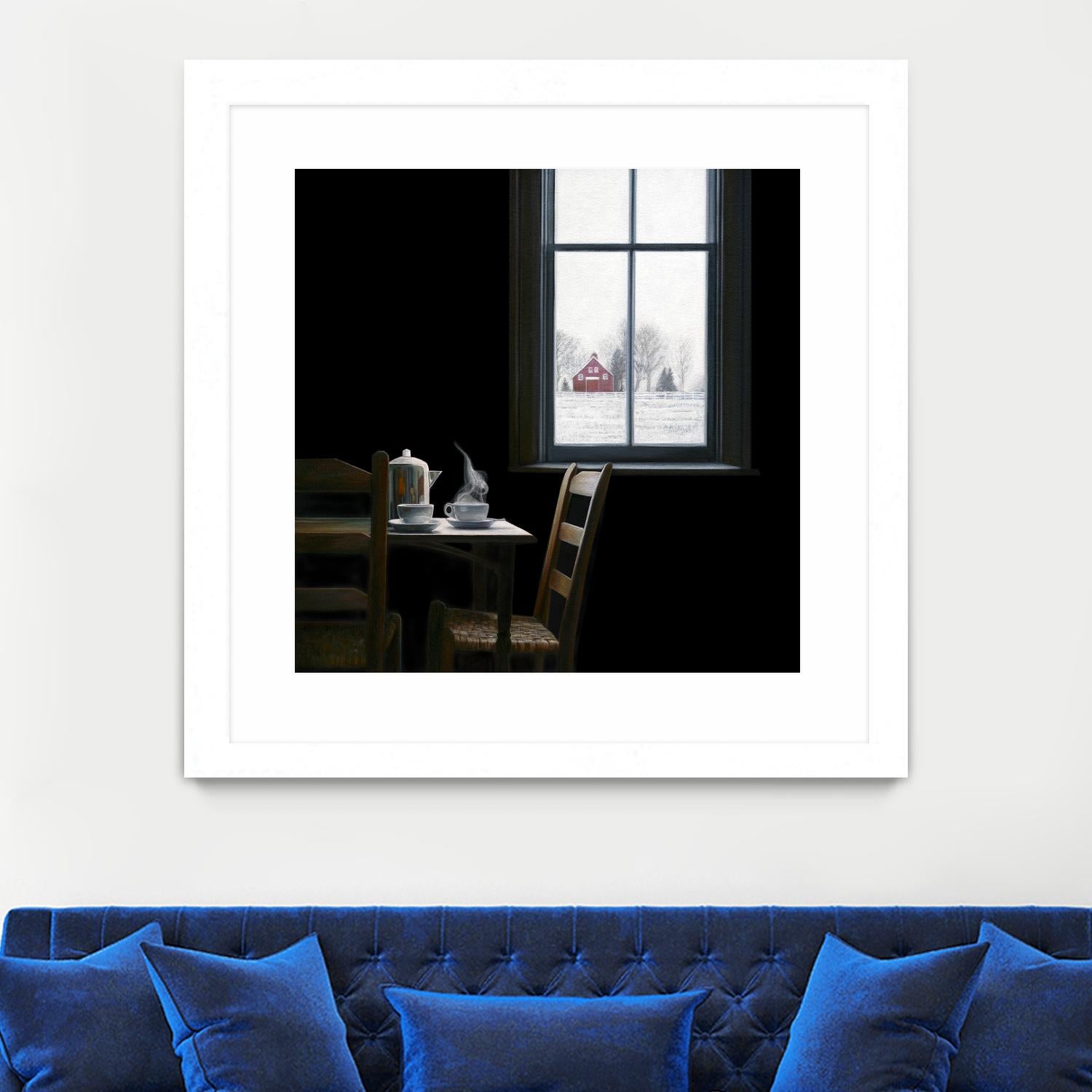 Pause by Karen Hollingsworth on GIANT ART - multi floral/still life, landscapes, chairs, coffee, farms, interiors, snow, winter, country/rural