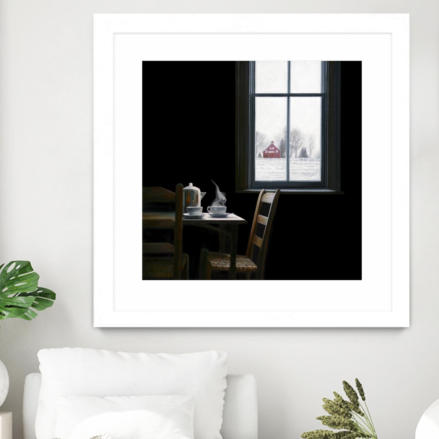 Pause by Karen Hollingsworth on GIANT ART - multi floral/still life, landscapes, chairs, coffee, farms, interiors, snow, winter, country/rural