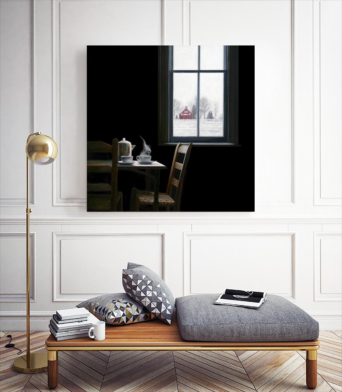 Pause by Karen Hollingsworth on GIANT ART - multi floral/still life, landscapes, chairs, coffee, farms, interiors, snow, winter, country/rural