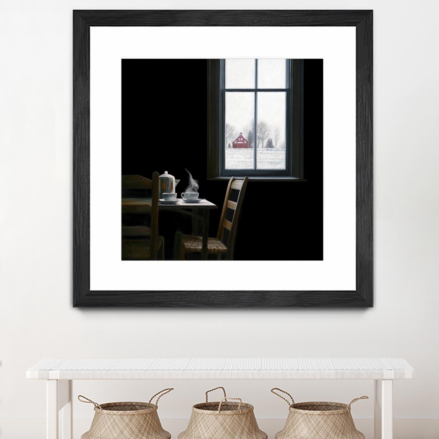 Pause by Karen Hollingsworth on GIANT ART - multi floral/still life, landscapes, chairs, coffee, farms, interiors, snow, winter, country/rural