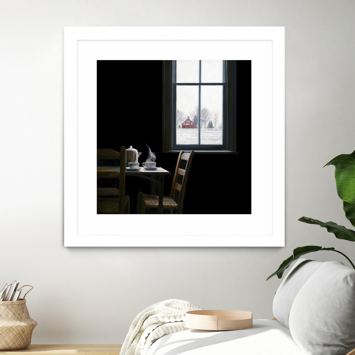 Pause by Karen Hollingsworth on GIANT ART - multi floral/still life, landscapes, chairs, coffee, farms, interiors, snow, winter, country/rural