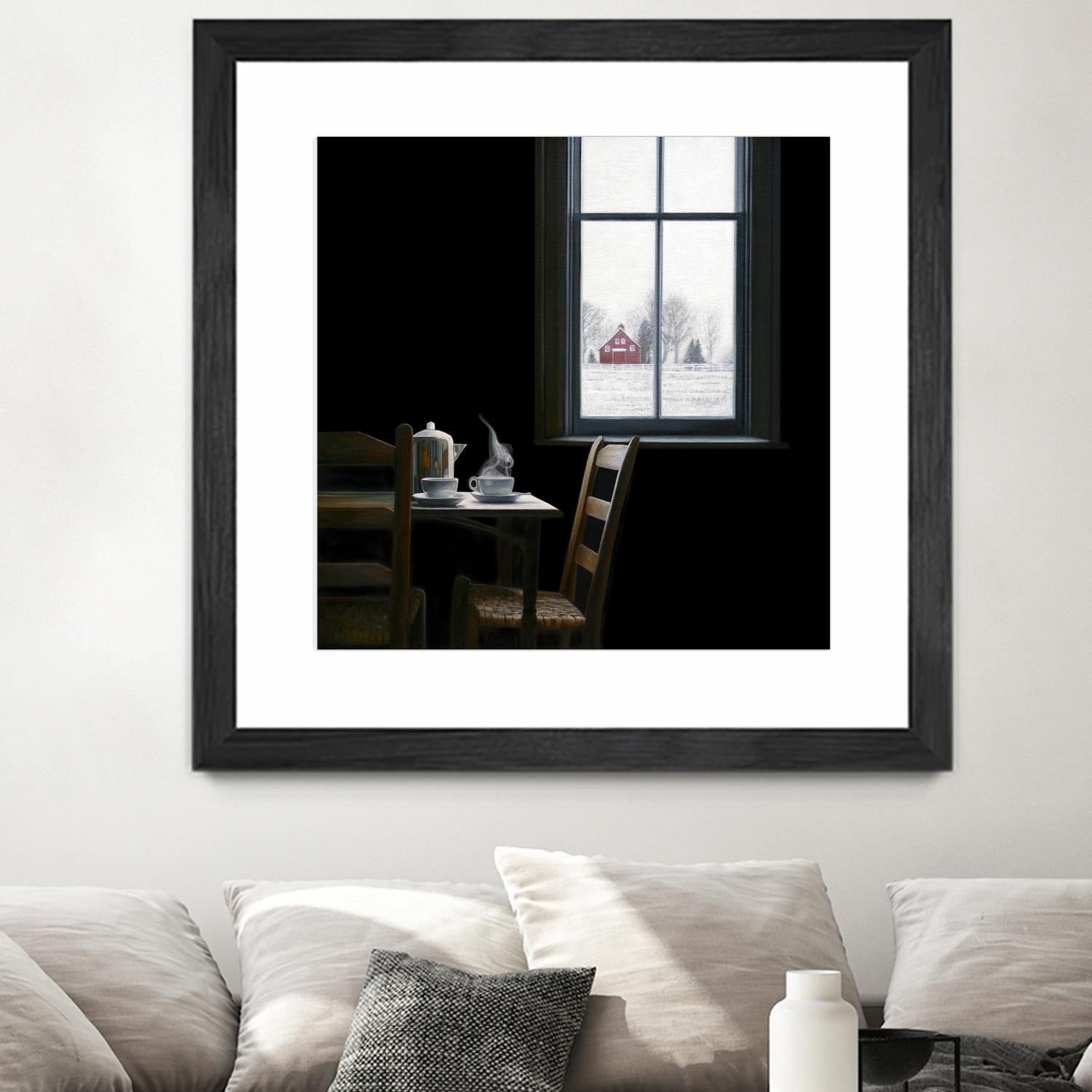 Pause by Karen Hollingsworth on GIANT ART - multi floral/still life, landscapes, chairs, coffee, farms, interiors, snow, winter, country/rural