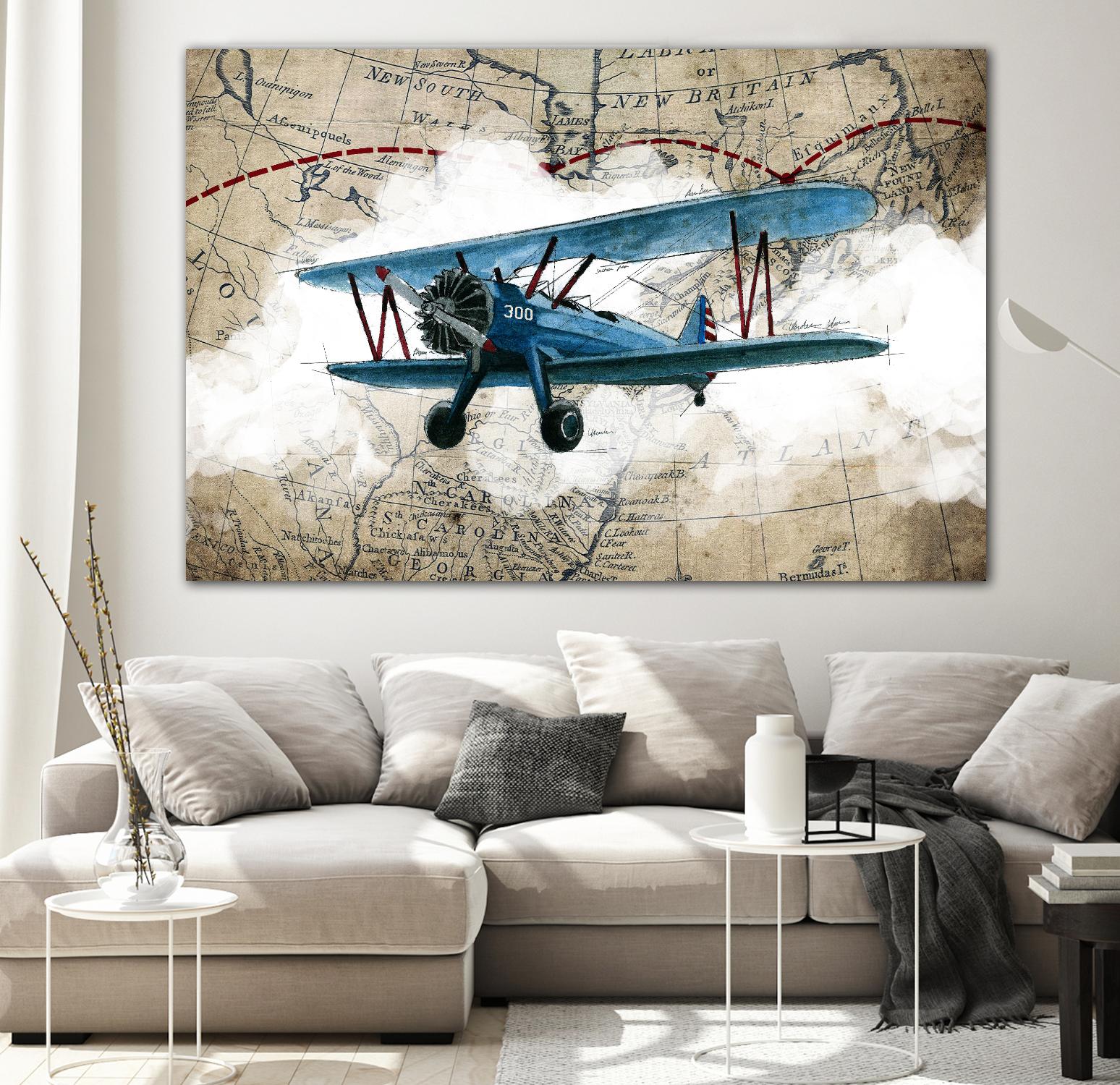 Biplane 1 by GraphINC Studio on GIANT ART - multicolor vintage