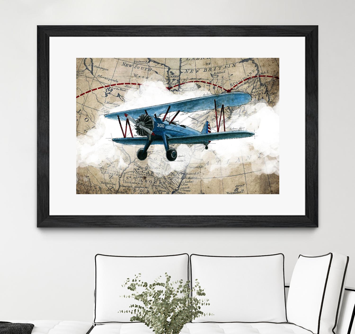 Biplane 1 by GraphINC Studio on GIANT ART - multicolor vintage