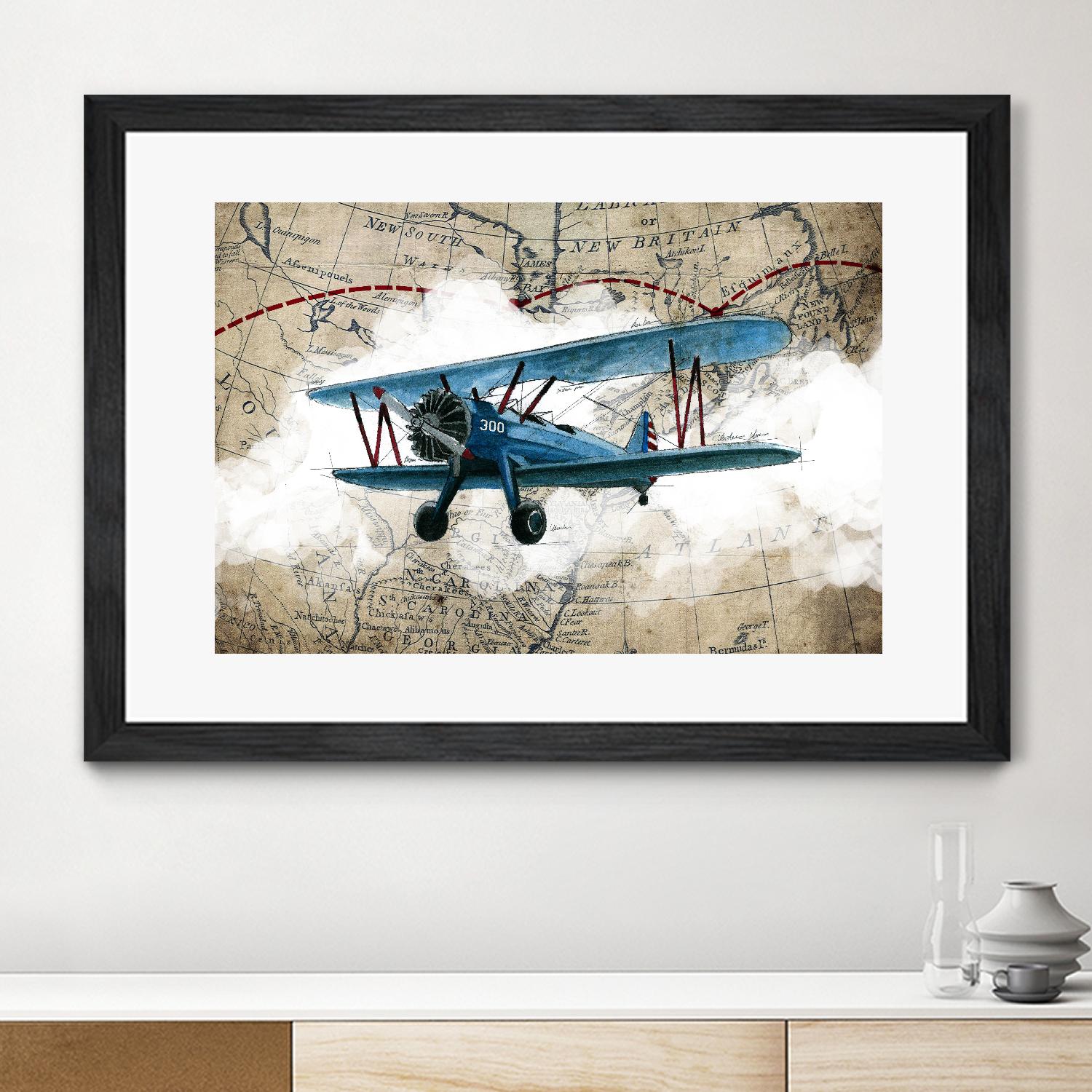 Biplane 1 by GraphINC Studio on GIANT ART - multicolor vintage
