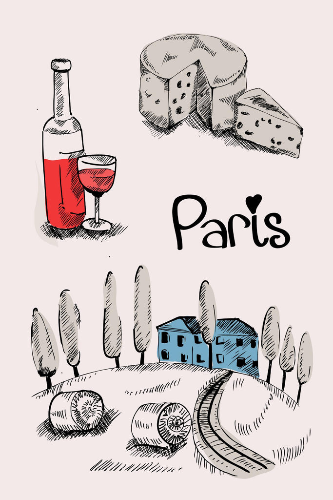 Paris I par TypeLike sur GIANT ART - personnages/lieux multicolores ; cuisine