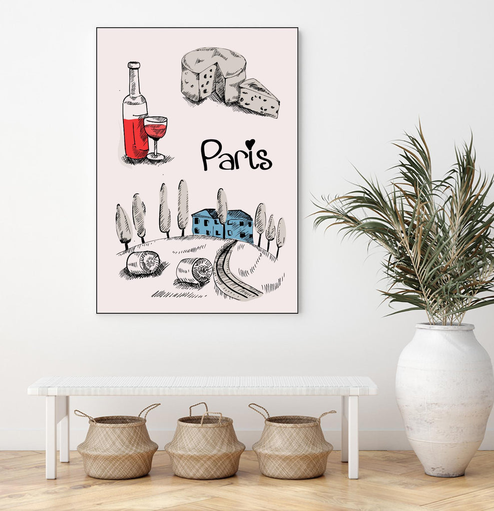 Paris I par TypeLike sur GIANT ART - personnages/lieux multicolores ; cuisine