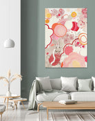 Funny Bunnies Come To The Party by Maggie Kleinpeter on GIANT ART - multicolor abstracts; contemporary