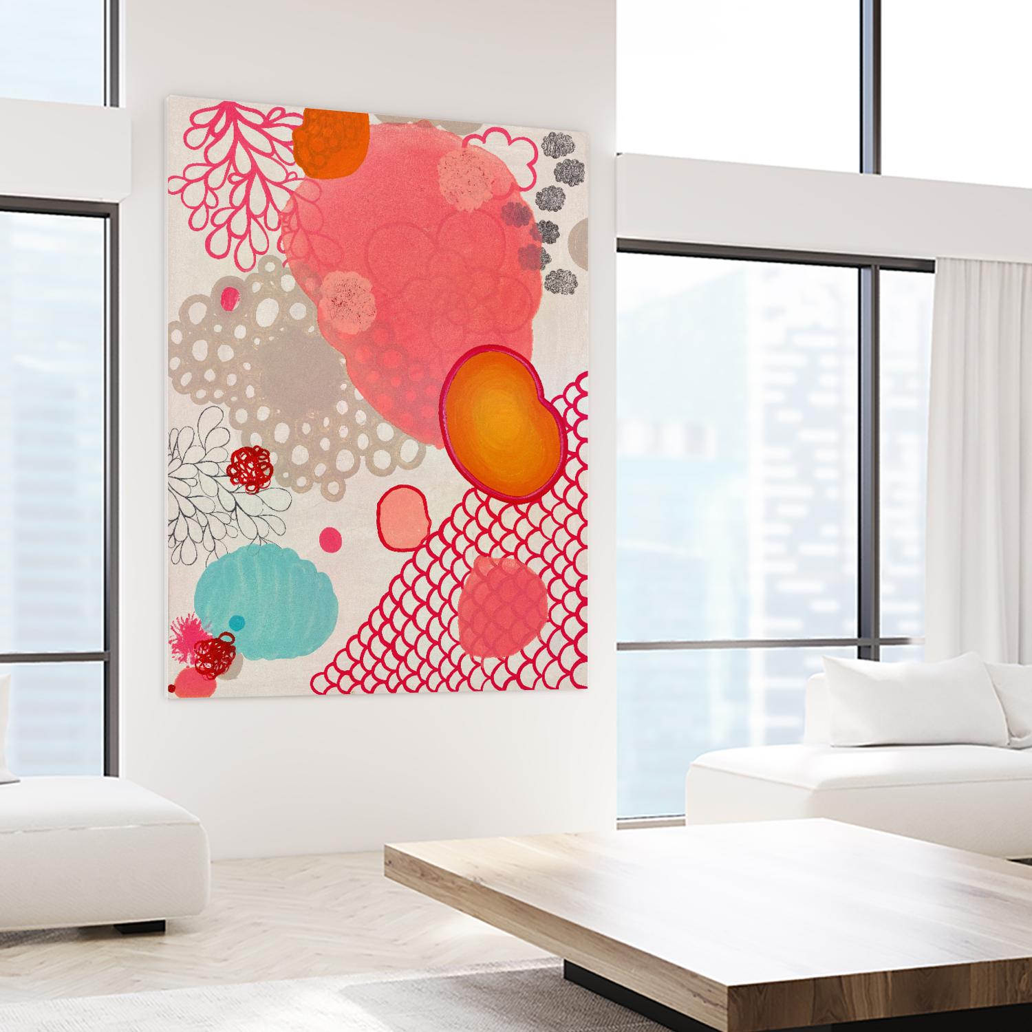 Pink Dragon Bubblegum by Maggie Kleinpeter on GIANT ART - multicolor abstracts; contemporary