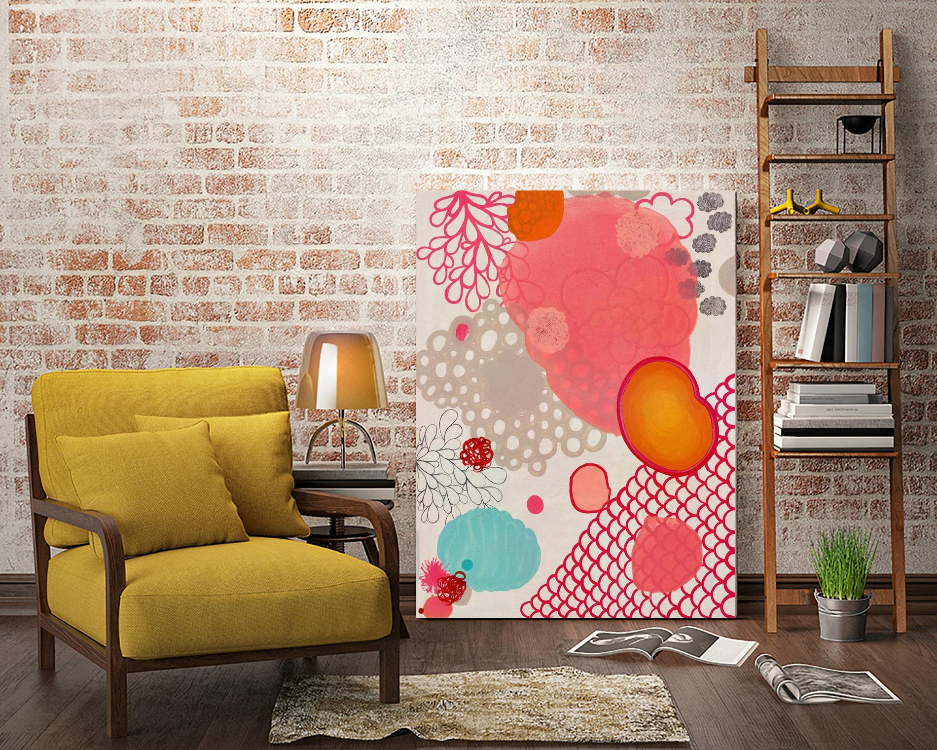 Pink Dragon Bubblegum by Maggie Kleinpeter on GIANT ART - multicolor abstracts; contemporary