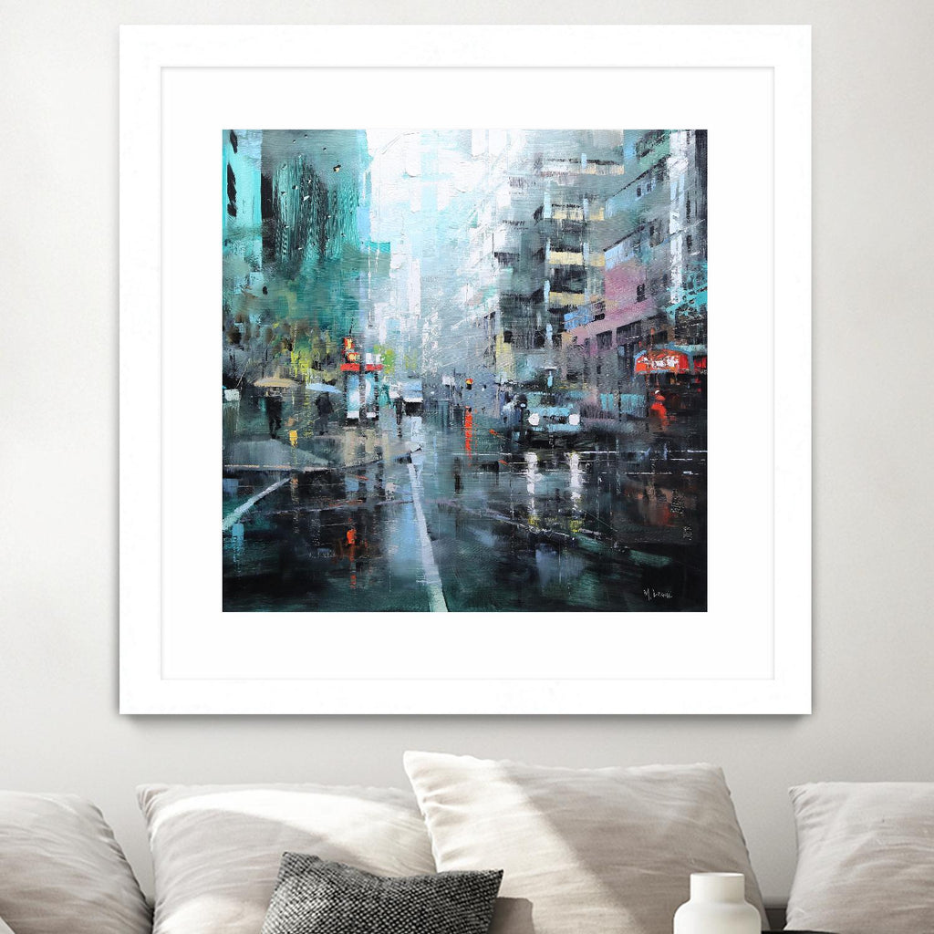Montreal Turquoise Rain by Mark Lague on GIANT ART - multicolor landscapes
