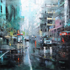 Montreal Turquoise Rain by Mark Lague on GIANT ART - multicolor landscapes