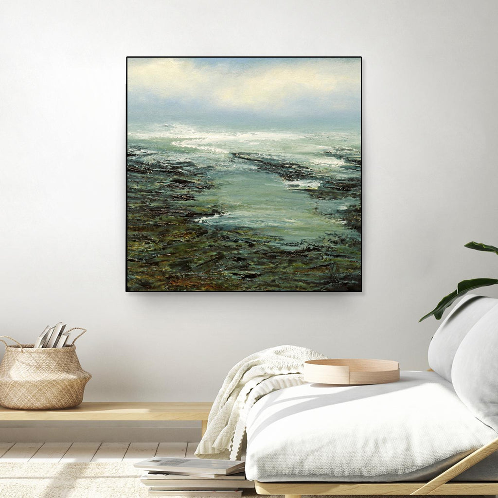 Shallow Reef by Michael Mote on GIANT ART - green coastal, landscapes, beaches, ocean