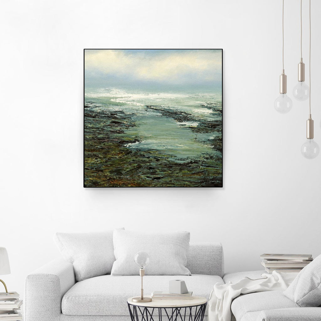 Shallow Reef by Michael Mote on GIANT ART - green coastal, landscapes, beaches, ocean