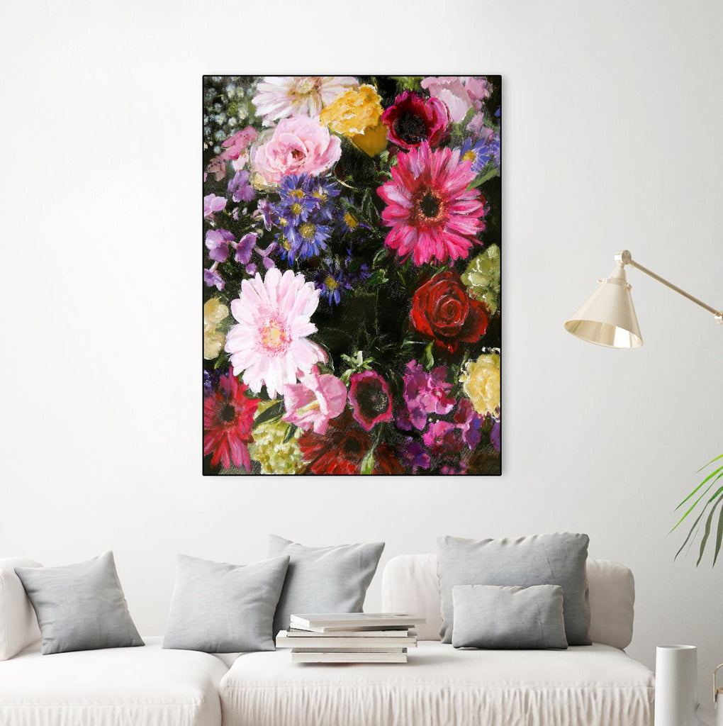 Dark Blossom de Design Fabrikken sur GIANT ART - multi floral/still life