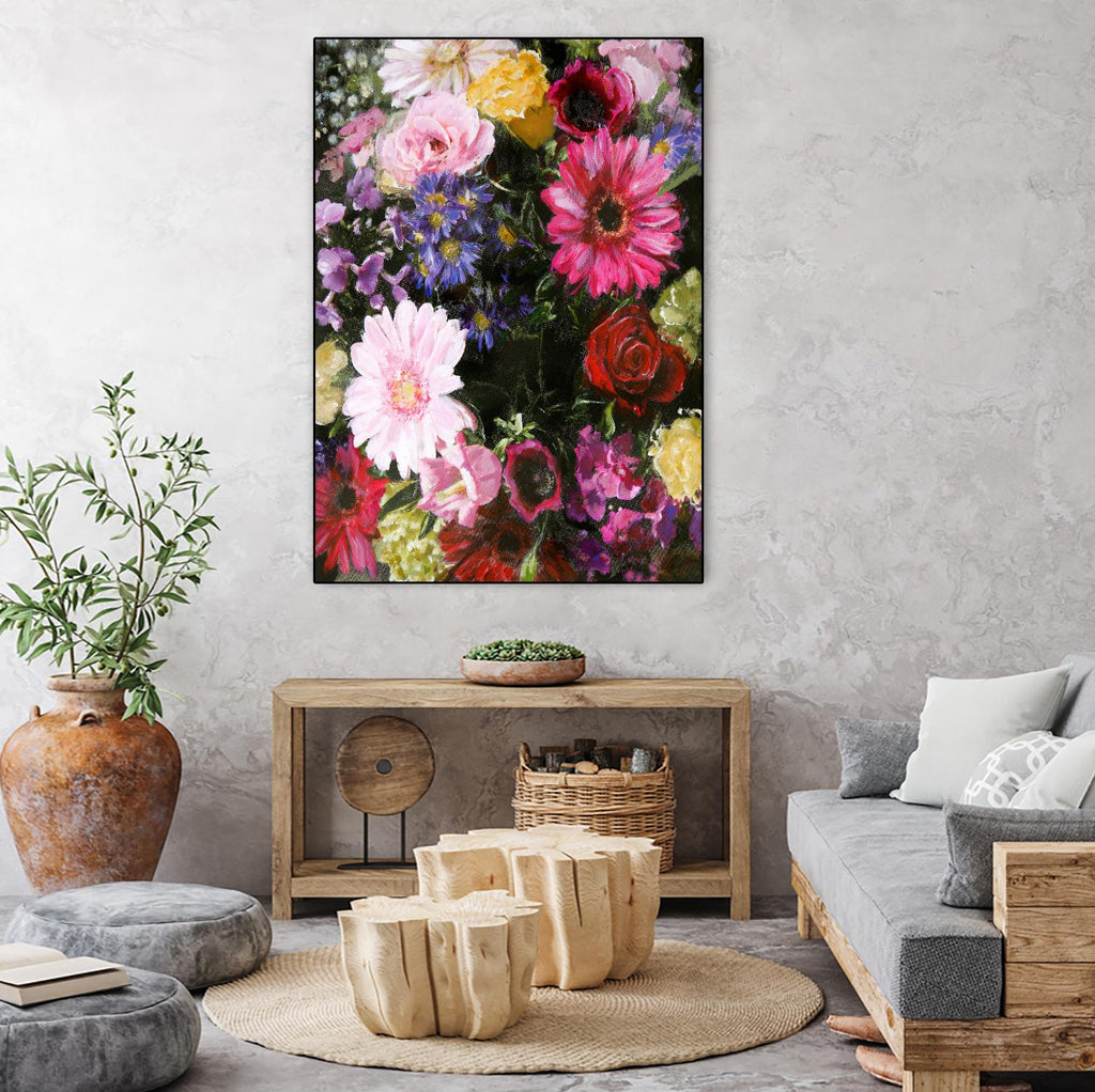 Dark Blossom de Design Fabrikken sur GIANT ART - multi floral/still life