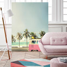 Surf Bus Pink by Design Fabrikken on GIANT ART - multi coastal, landscapes, photography, beaches, cars, ocean, palm trees, surfing, tropical, transportation