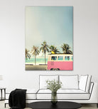 Surf Bus Pink by Design Fabrikken on GIANT ART - multi coastal, landscapes, photography, beaches, cars, ocean, palm trees, surfing, tropical, transportation