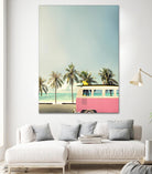 Surf Bus Pink by Design Fabrikken on GIANT ART - multi coastal, landscapes, photography, beaches, cars, ocean, palm trees, surfing, tropical, transportation