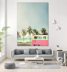 Surf Bus Pink by Design Fabrikken on GIANT ART - multi coastal, landscapes, photography, beaches, cars, ocean, palm trees, surfing, tropical, transportation
