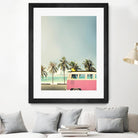 Surf Bus Pink by Design Fabrikken on GIANT ART - multi coastal, landscapes, photography, beaches, cars, ocean, palm trees, surfing, tropical, transportation