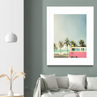 Surf Bus Pink by Design Fabrikken on GIANT ART - multi coastal, landscapes, photography, beaches, cars, ocean, palm trees, surfing, tropical, transportation